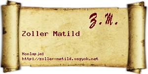 Zoller Matild névjegykártya